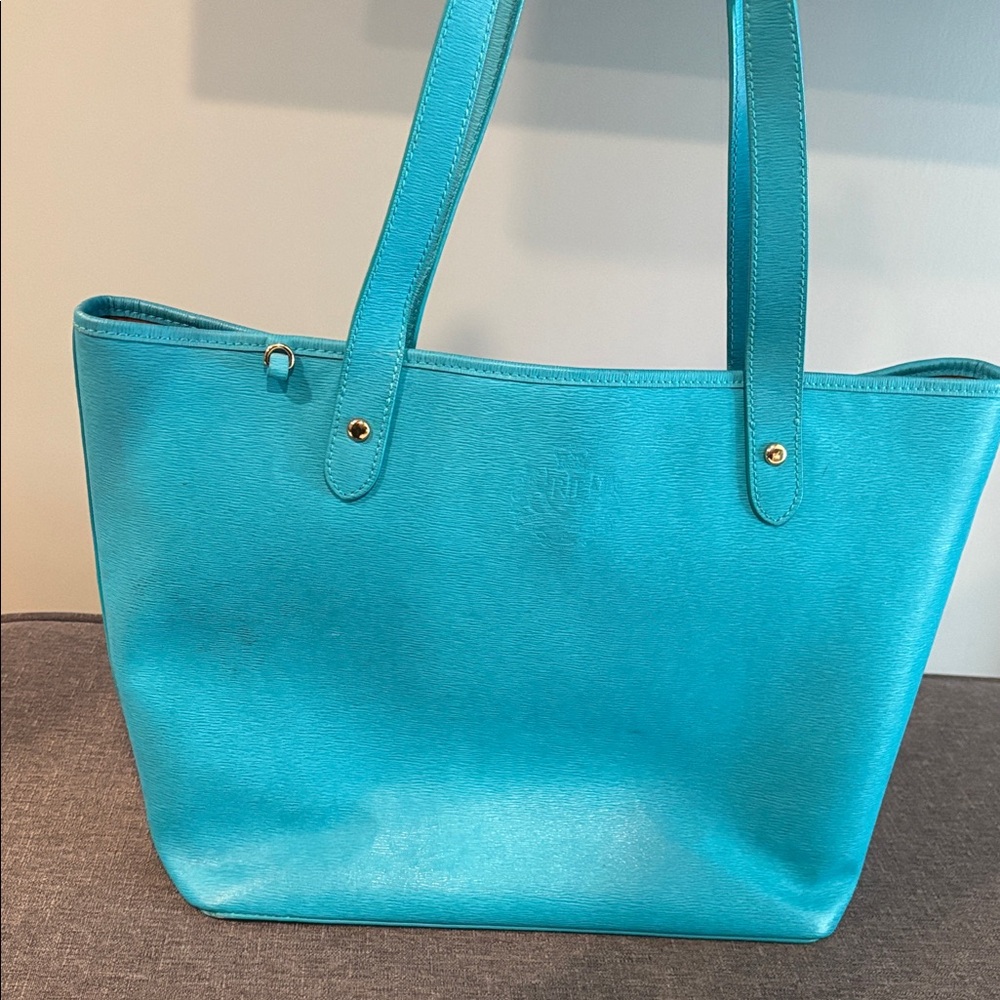 Lauren Ralph Lauren Teal Tote Bag - Picture 1 of 7